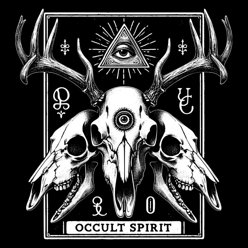 Okkulter Geist Hirsch Schädel