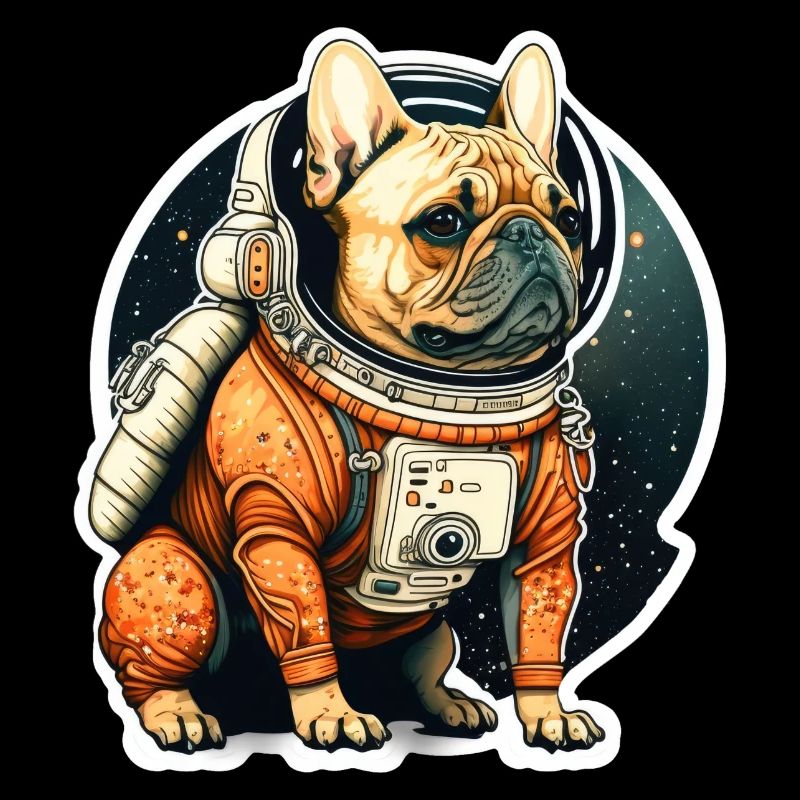 Français bouledogue dans l’espace, drôles de chiens!