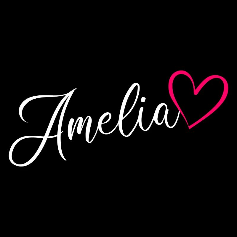 Amelia Last Name First Name Heart Pink