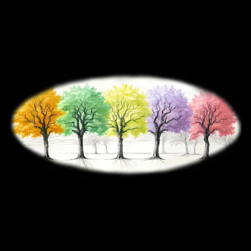 Bunt Bäume Baum Wald