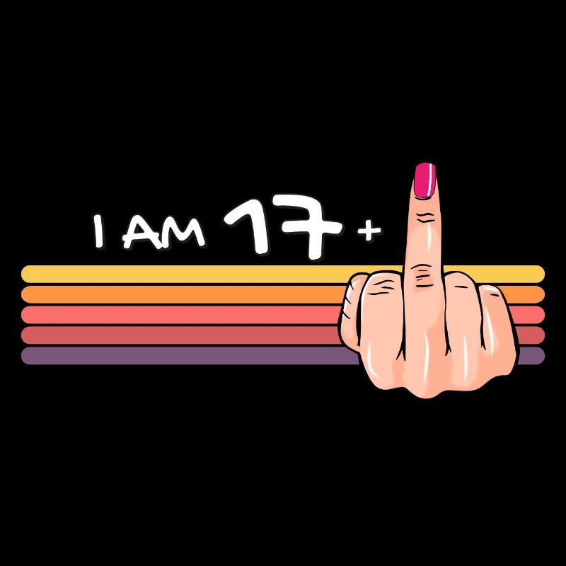 Ich bin 17 + 1 Mittelfinger-Shirt Ich bin 17 plus,