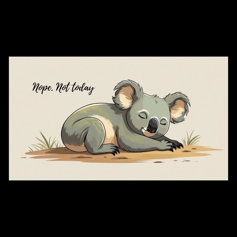 cute sleeping koala with funny saying