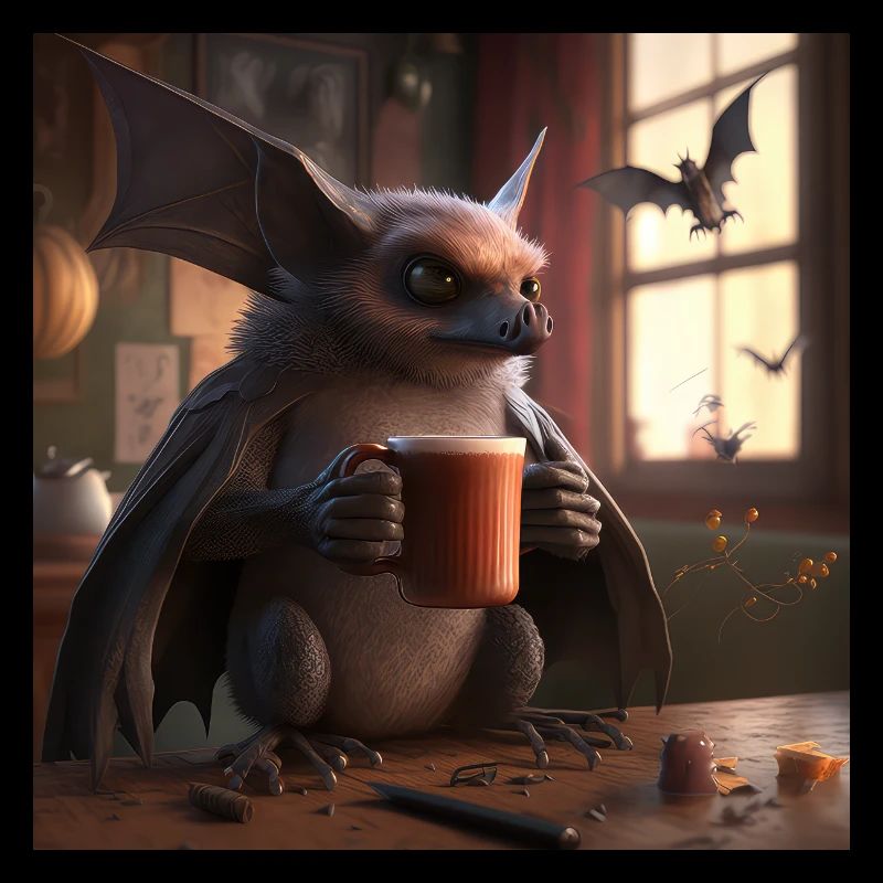 Bat Coffee Caffeine Lusitg