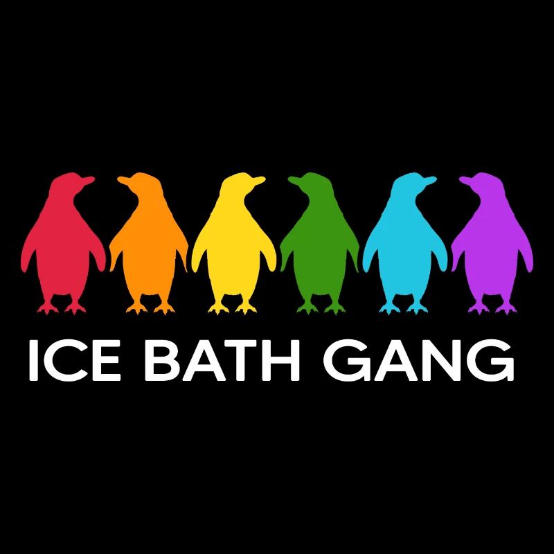 Eisbader Winterschwimmer Pinguin Eisloch Eisbad