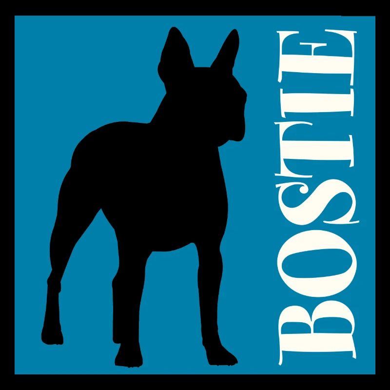 Boston Terrier Bostie Graphic with Lettering