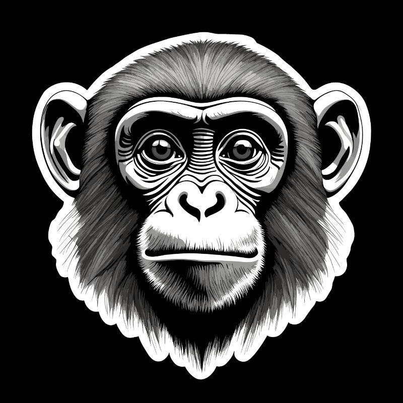 Affe / Tier / Zoo / Schimpanse / Wild / Comic