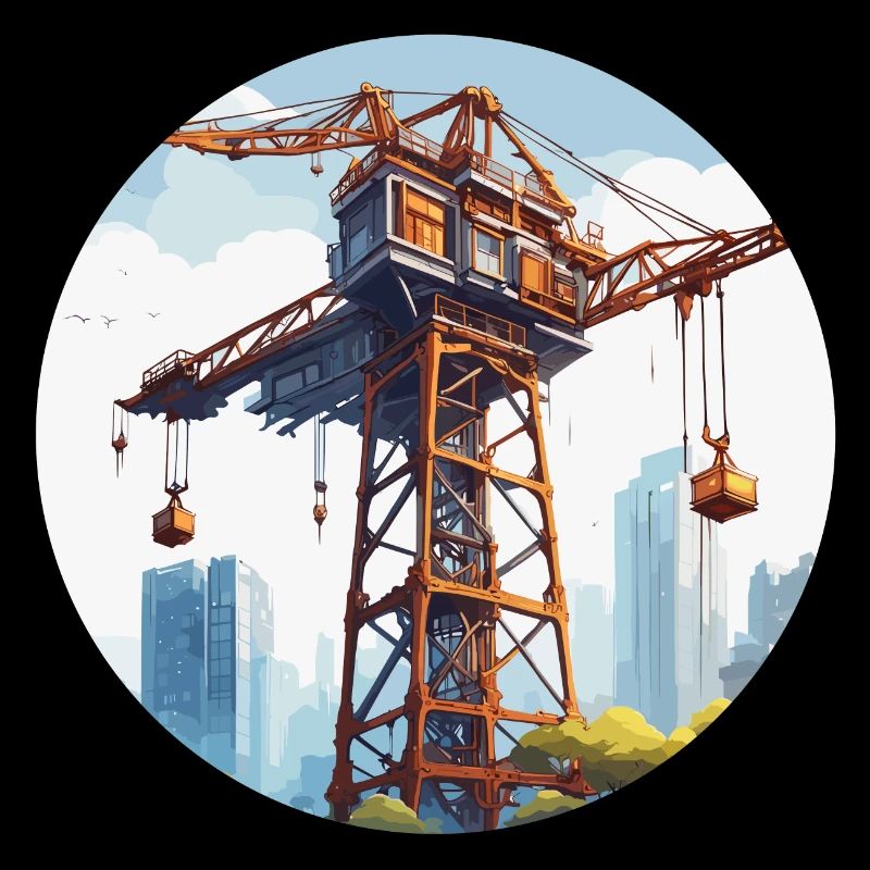 Crane / construction site / winch / crane system