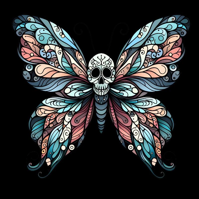 Papillon sombre avec crâne