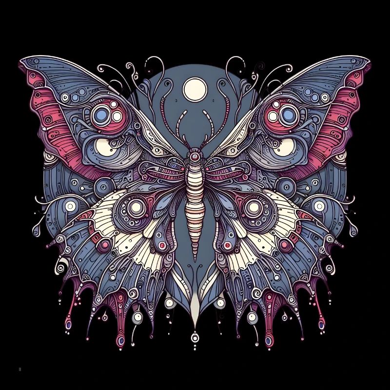 Papillon effrayant avec crâne