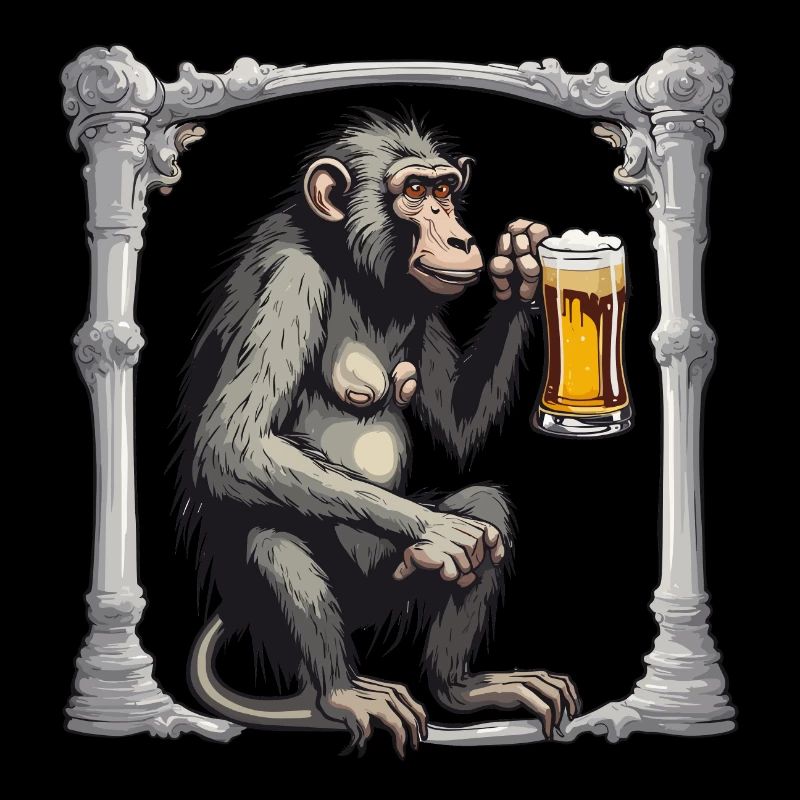 Affe / Tier / Zoo / Babian / Wild / Comic