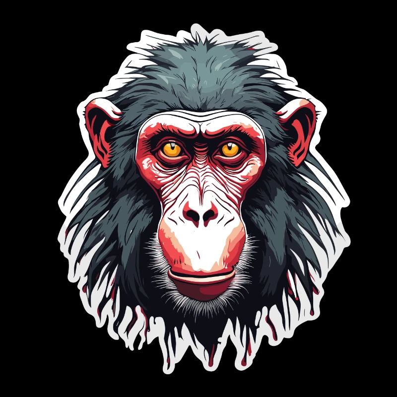 Affe / Tier / Zoo / Babian / Wild / Comic