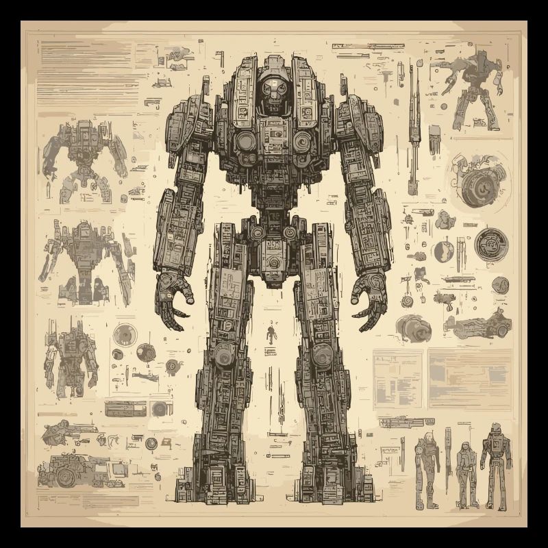 Blueprint / Sepia / Vintage / Retro / Robot
