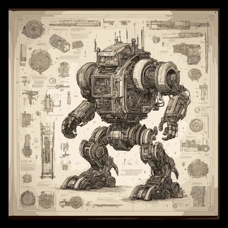 Plan / Sépia / Vintage / Rétro / Robot