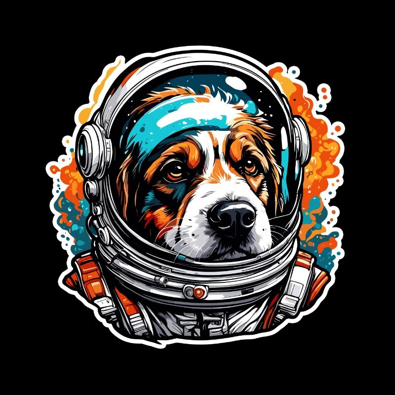Astronaute / Espace / Animal / Chien / Vaisseau spatial