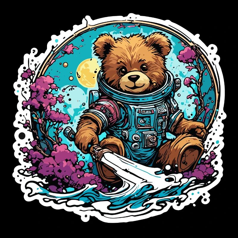 Astronaut / Space / Animal / Bear / Spaceship