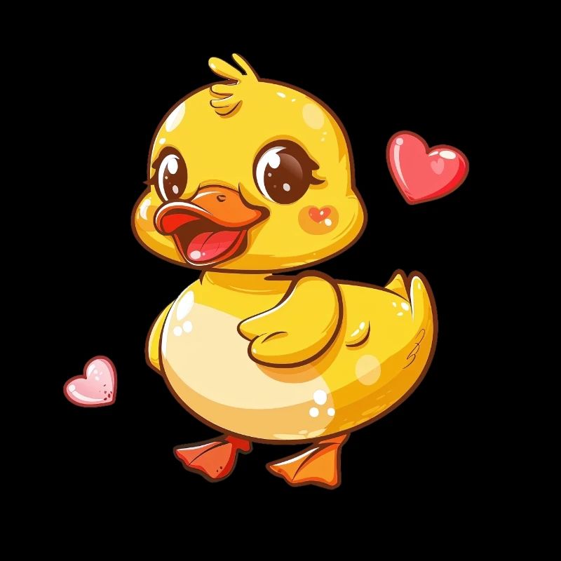 Cute duck with heart