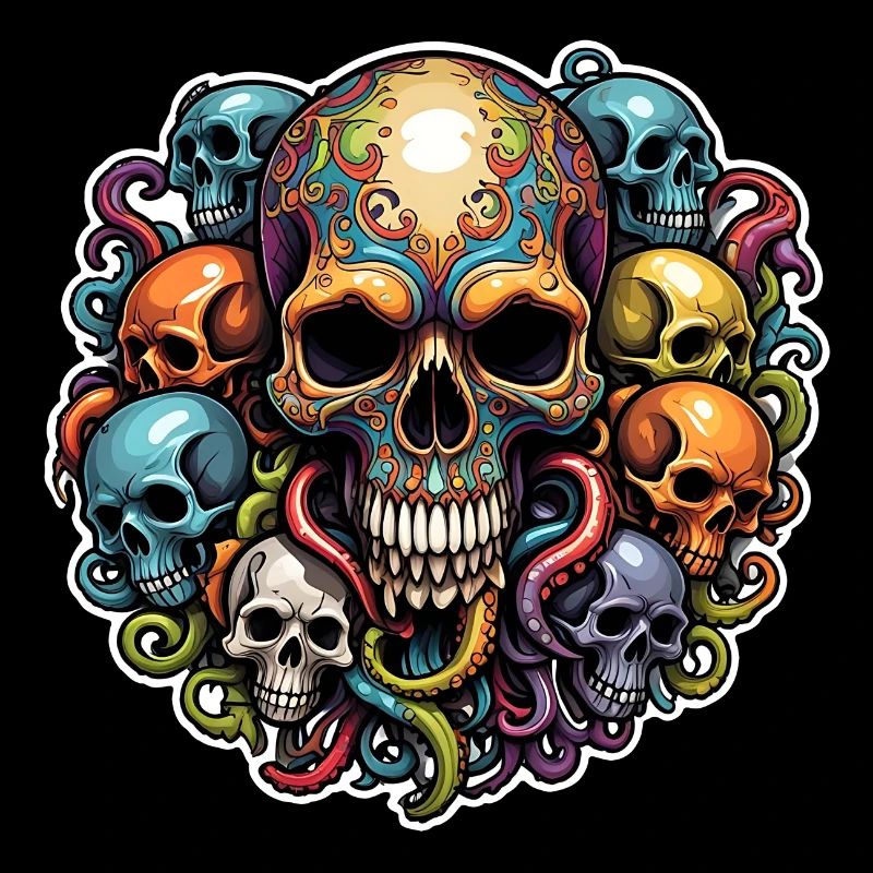 Decorative Large Skull with Small Skulls