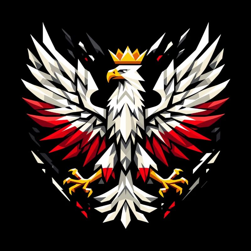 Pologne Polska Aigle Drapeau Géométrie Cadeau