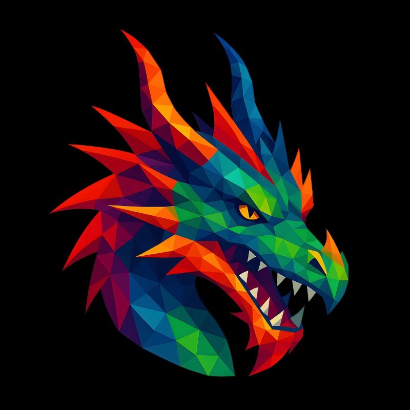 WPAP Stil Tiere - Drache