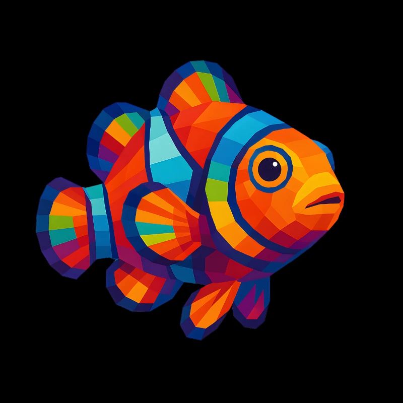 WPAP Polygon Style Animals - Clownfish
