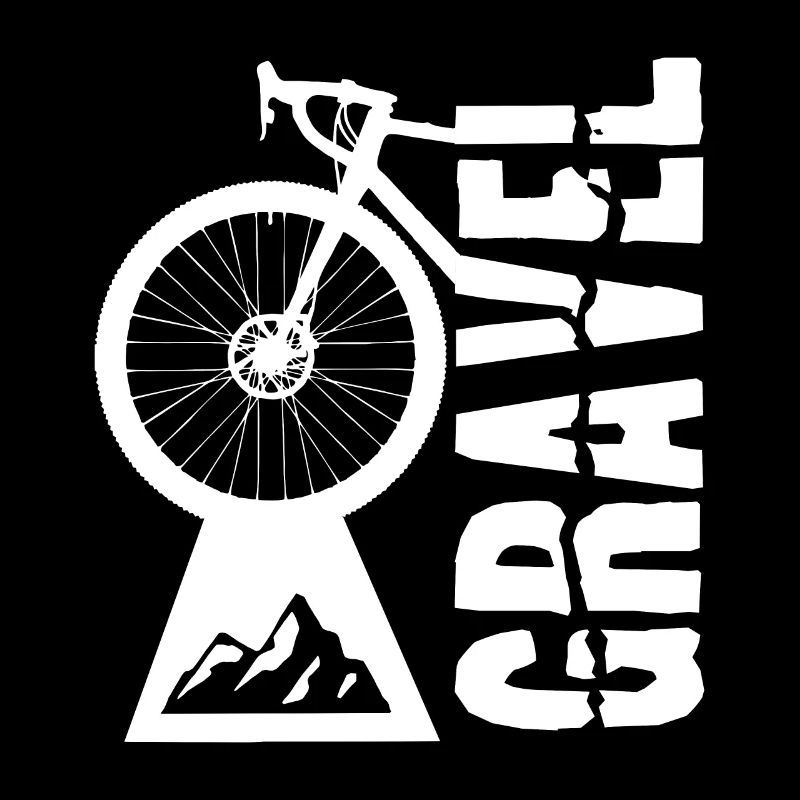 Design de vélo de gravier avec motif de roue et de montagne