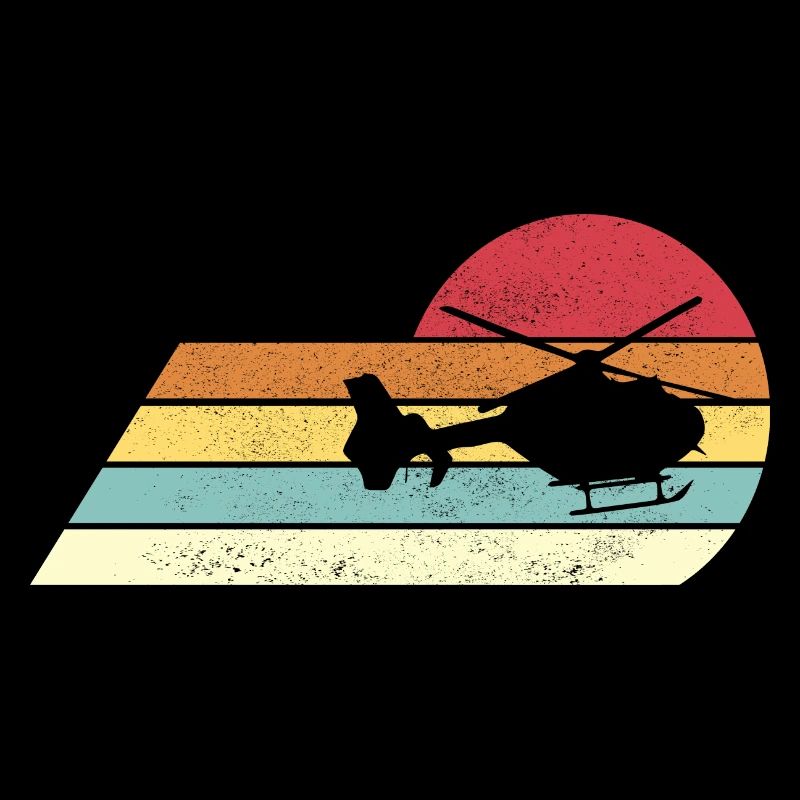 Helicopter Pilot Gift Retro Helicopter