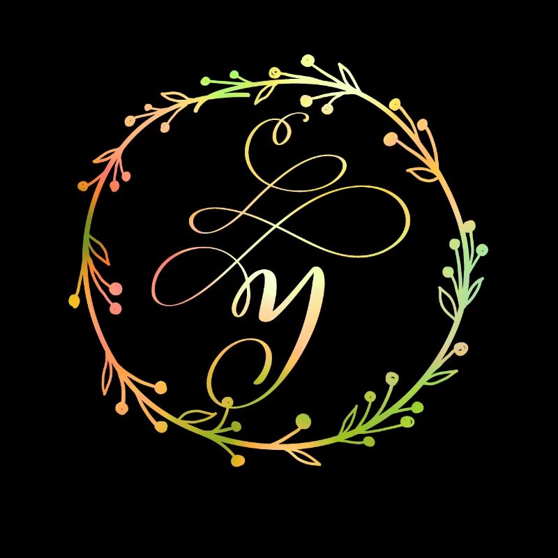 Monogram, letter Y, calligraphy ornament