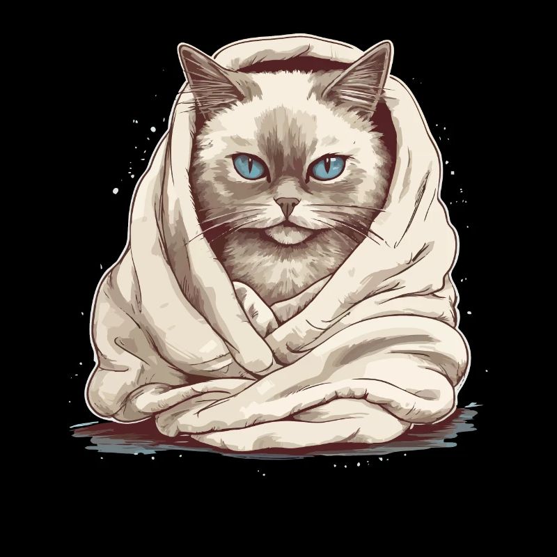 Chat dans une couverture