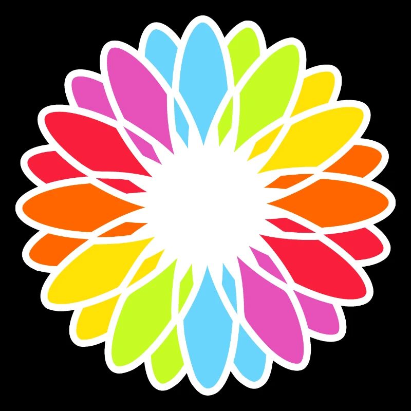 Mandala de fleurs arc-en-ciel