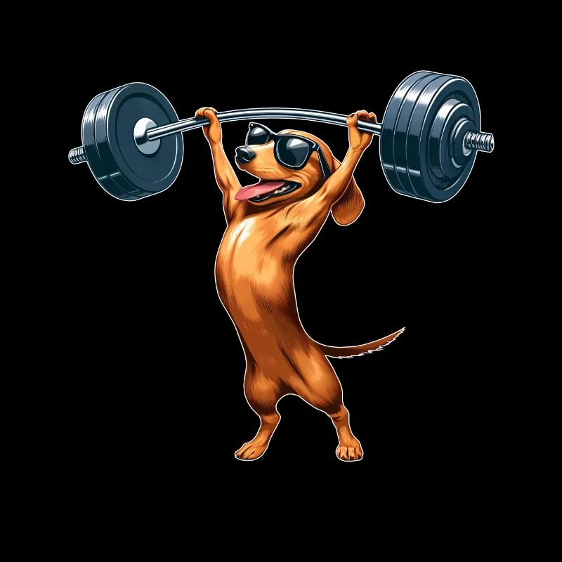 Dachshund with Dumbbell Workout Strong Training