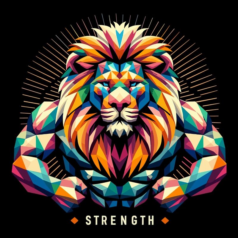 Leo Geometric Geometry Strength Muscles Gift