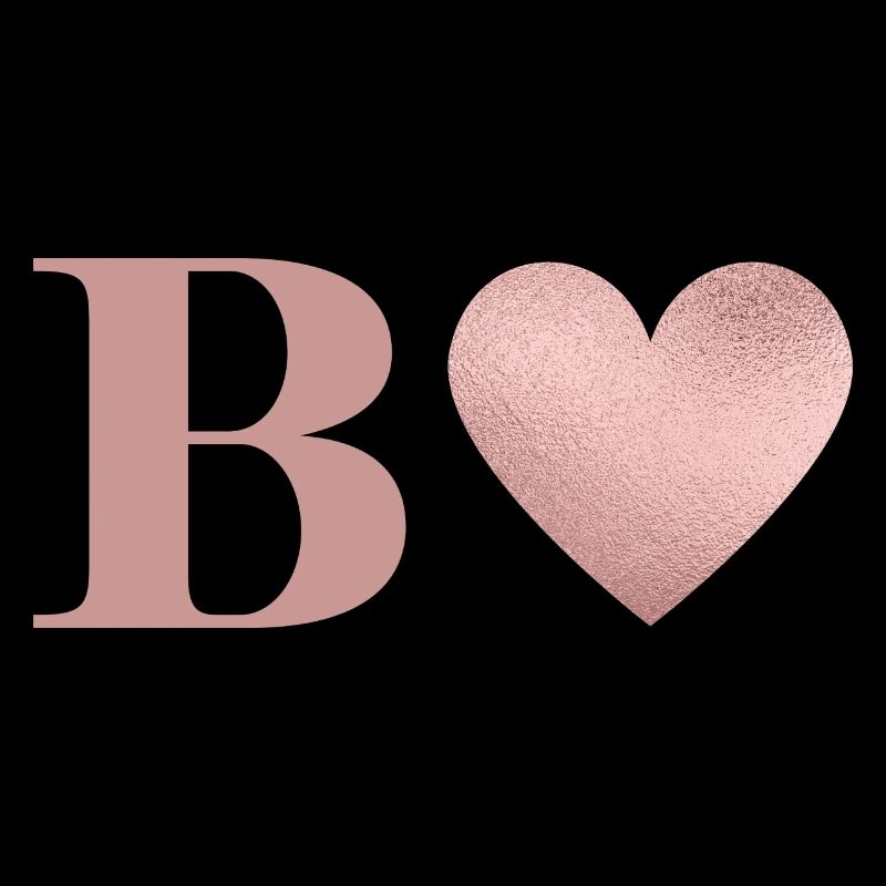 Lettre b cœur rose gold