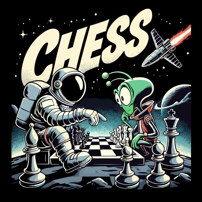 Astronaut Alien Chess Rocket Universe Gift