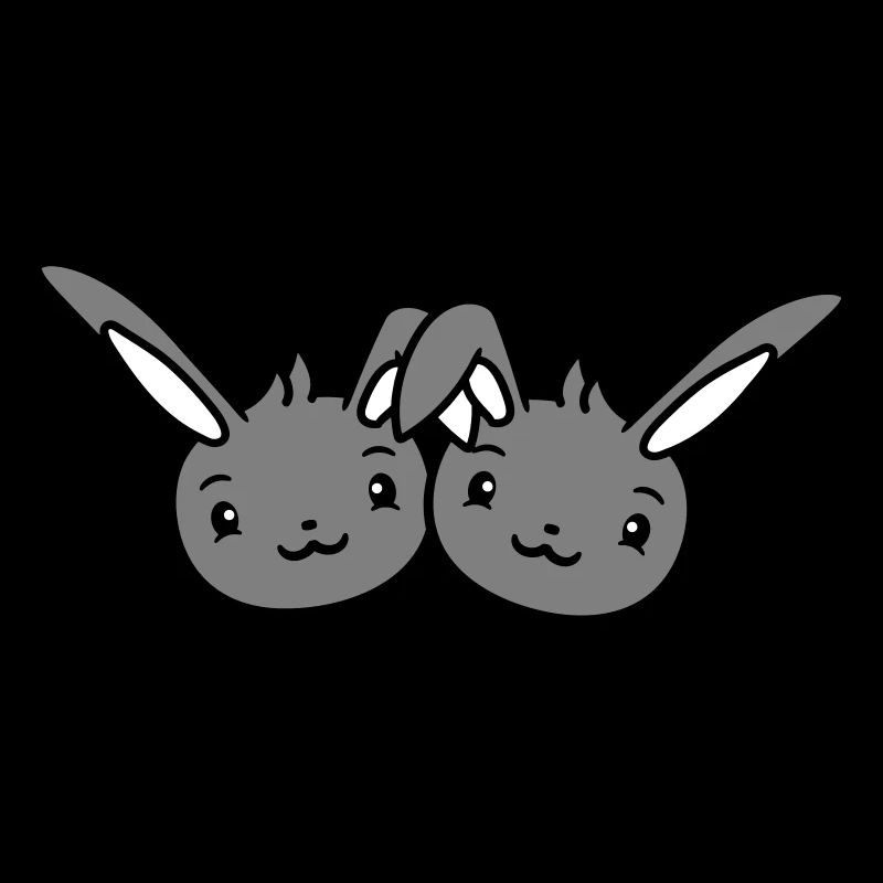 2 Hasen Freunde Team Crew Paar Zwei Glückliche