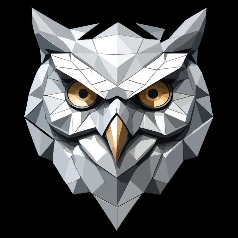 Owl Mask - Low Poly Design