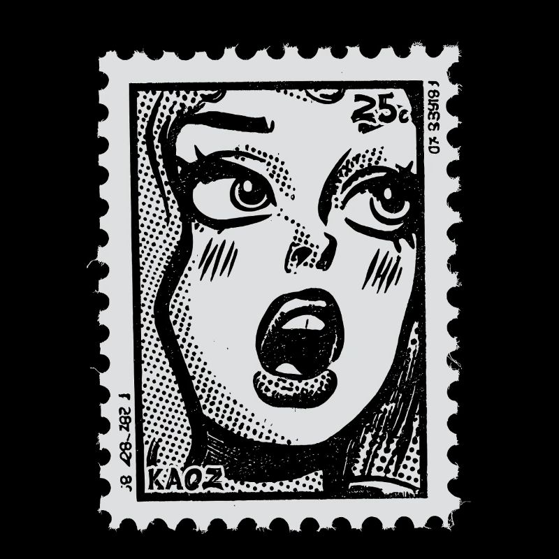 Comic Woman in Shock – Pop Art Postage Stamp