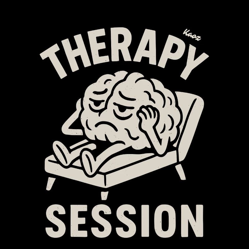 Brain with headache in therapy session