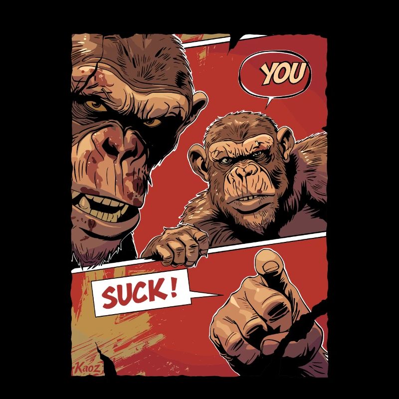 Wütende Affen mit Comic Spruch Du nervst