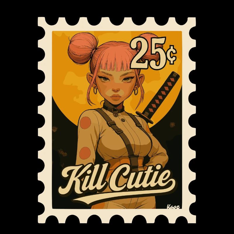 Fille avec une épée dans le style bande dessinée