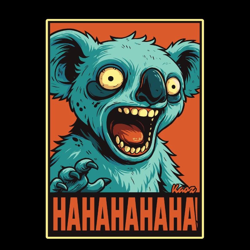 Schreiender lachender Comic Koala