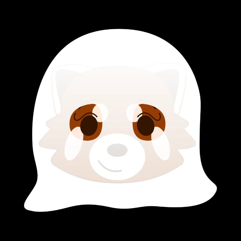 Red panda disguised as a ghost for Halloween
