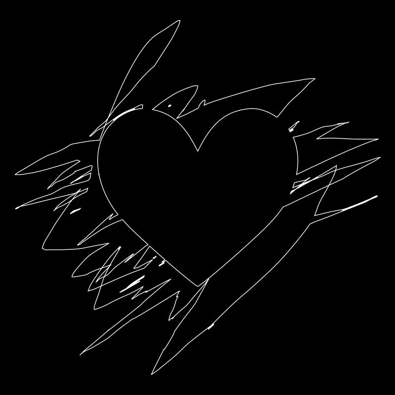 Doodle Heart Scribbled Lines