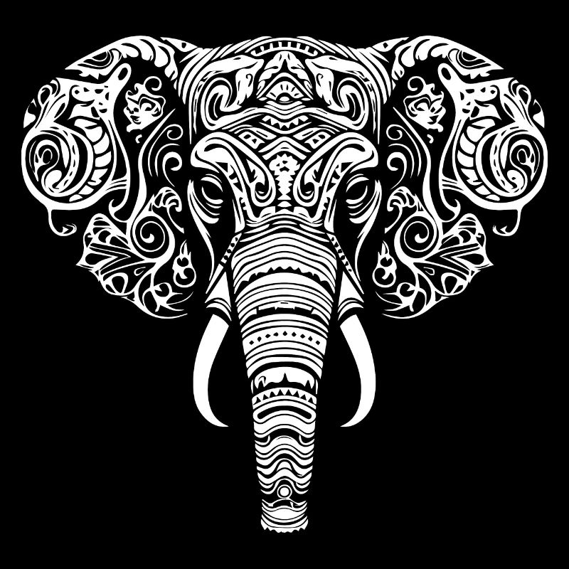 Elephant Mandala Tribal Pattern