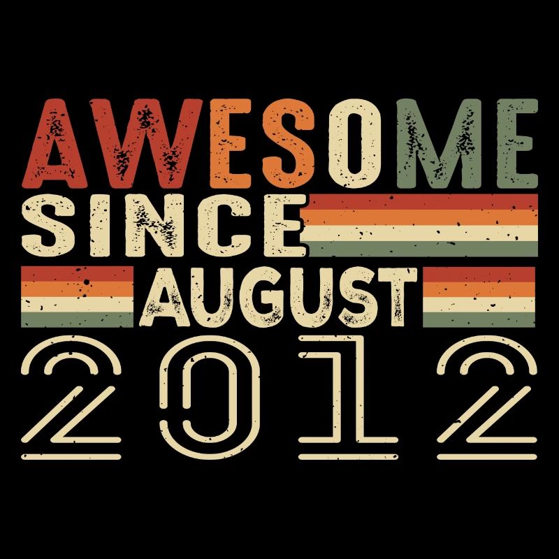 August 2012 Vintage Birthday Gift 12 Years