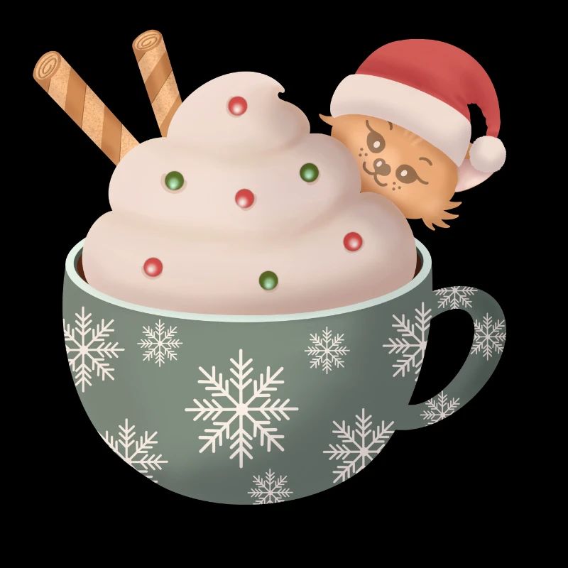 Tasse de chat de Noël