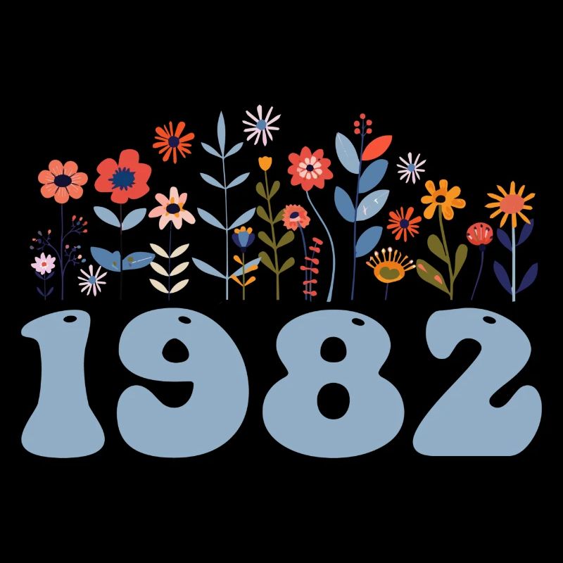 1982 Blumenmuster 1982 Blumen-thema Blumen 1982