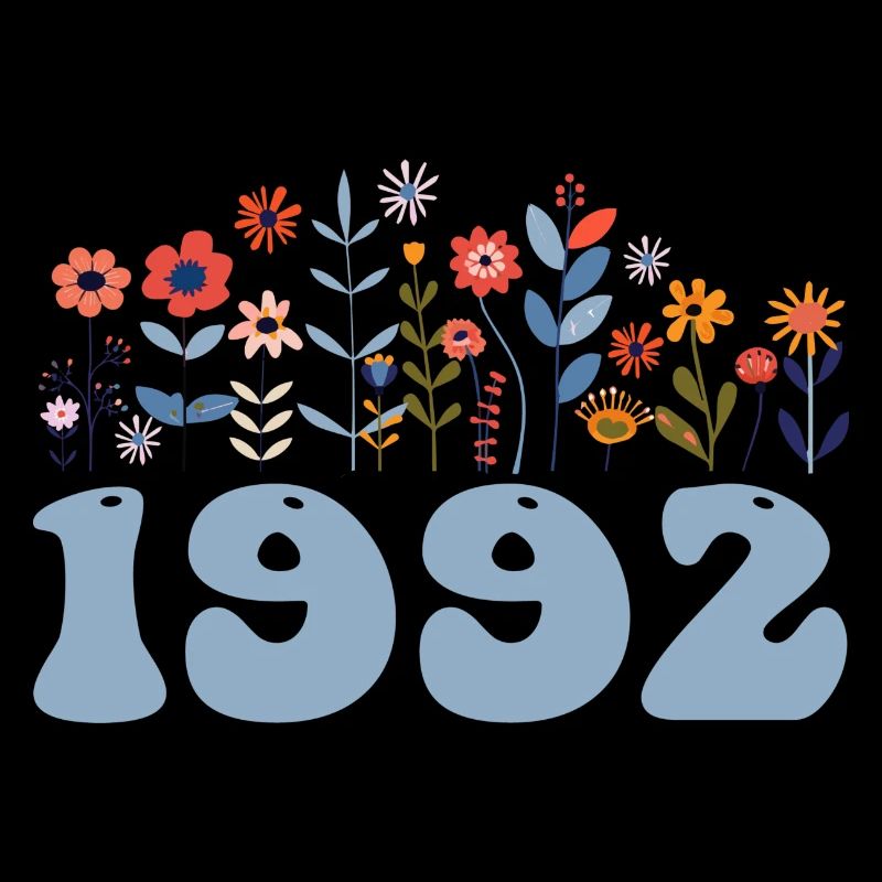 1992 Blumenmuster 1992 Blumen-thema Blumen 1992