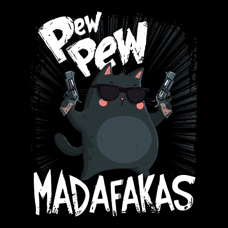 Pew Pew Madafakas Funny Cat with Saying