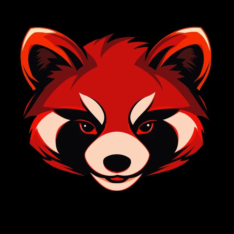 Red Panda Low Poly Art Design