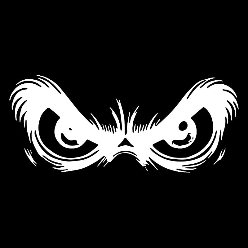 Grim eyes with a fixed gaze